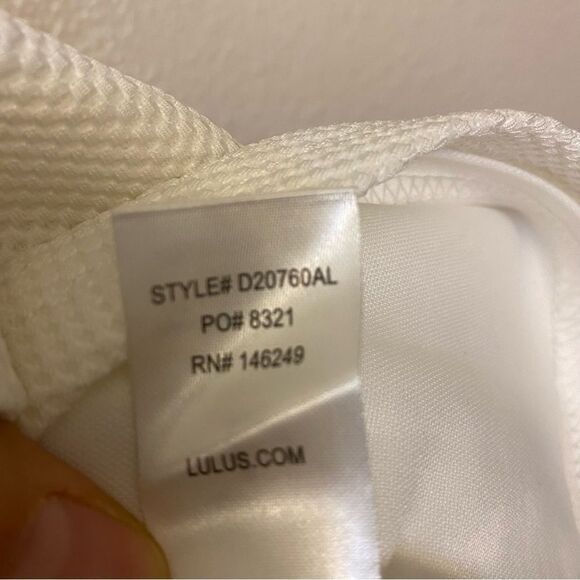 Lulus Living For Love White open Back Skater bridal shower Textured dress y2k XS - Picture 9 of 12